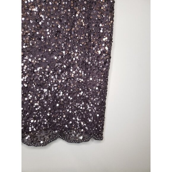 Adrianna Papell Women 6 Dress All Over Sequin Flutter Sleeve Evening NWT FLAW - Picture 3 of 9